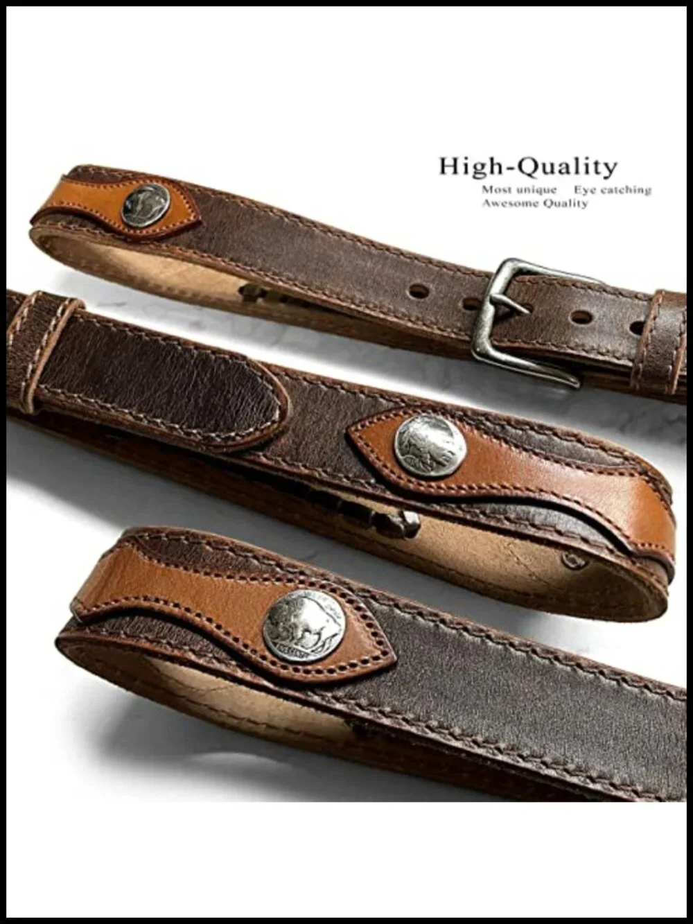 Full Grain Leather Braided Belt 38mm - Hand Laced Western Vintage -